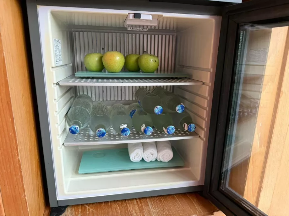 Acqua, asciugamani e mele gratuite in palestra