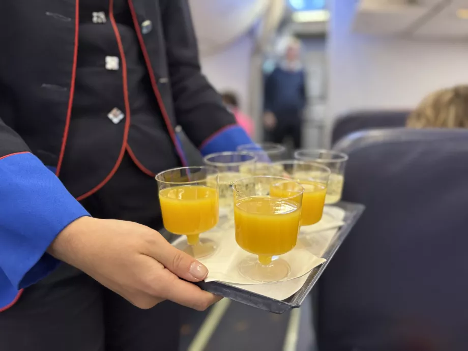 Drink di benvenuto in classe business Smartwings