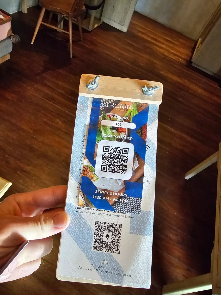 Codice QR per il servizio in camera