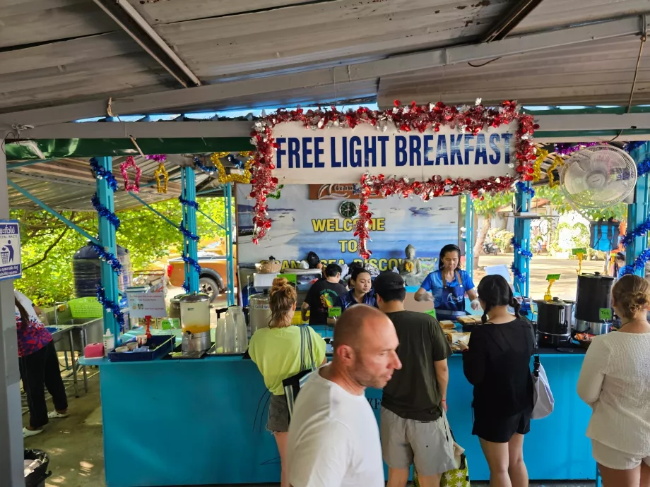 Colazione leggera gratuita prima della partenza