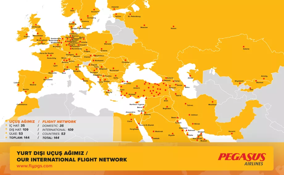 Mappa del percorso internazionale