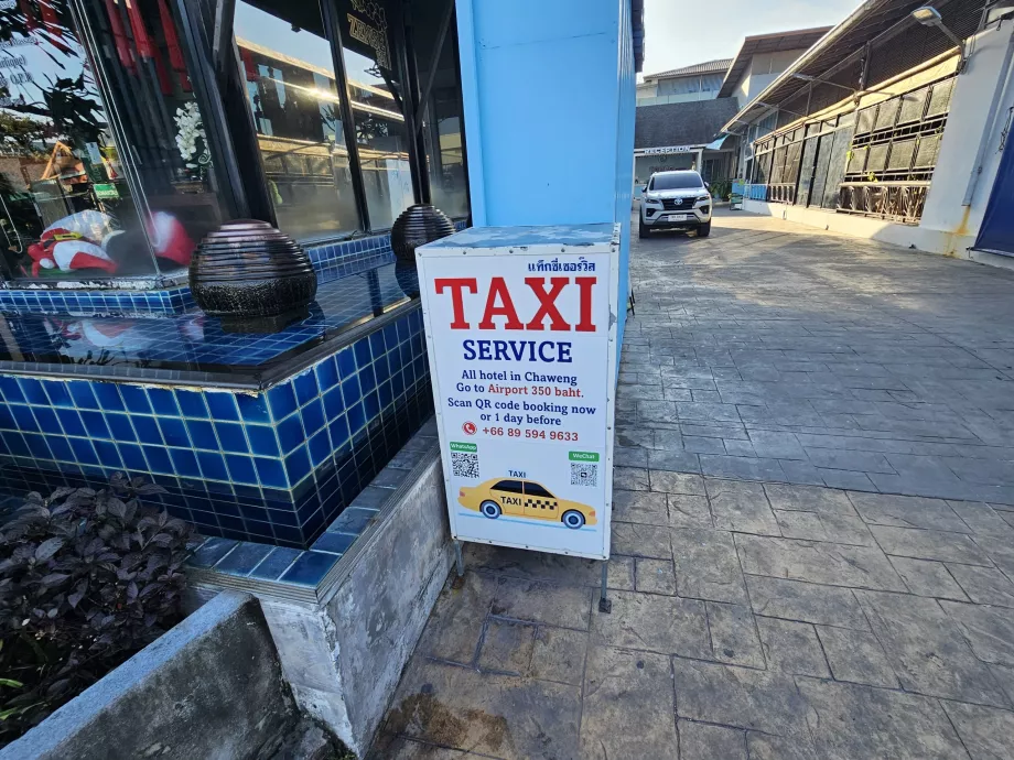 Chaweng, annuncio di taxi