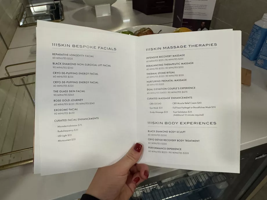 Listino prezzi della spa