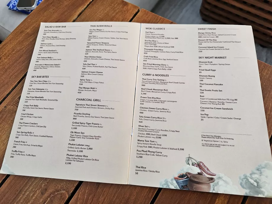 Akara Sky Hanuman - Menu, cibo