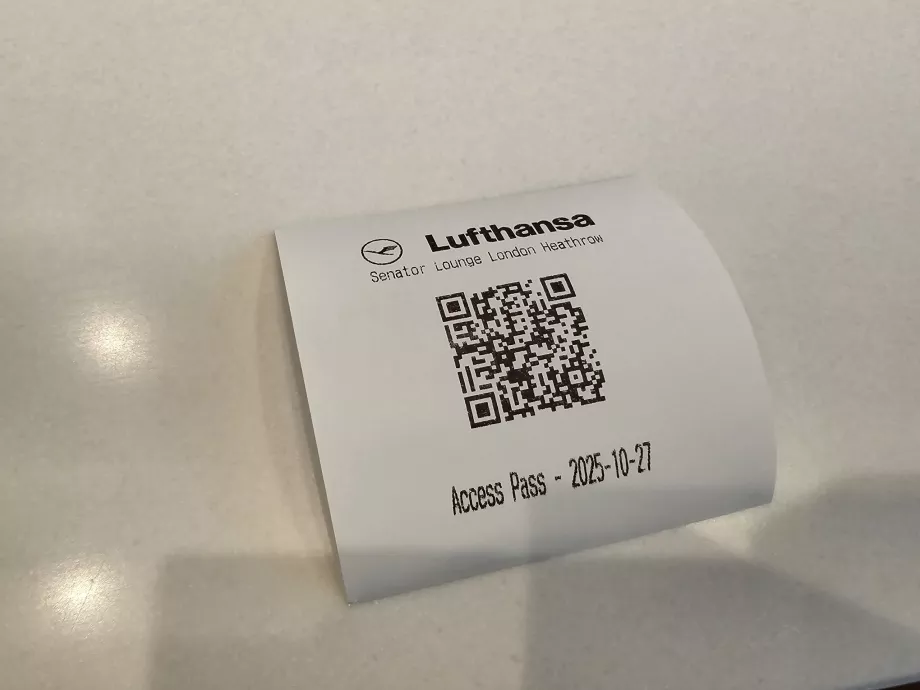 Codice a barre per accedere alla Senator Lounge