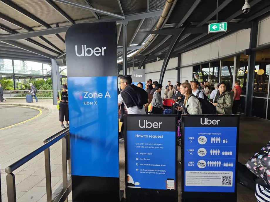 Uber, chiosco, terminal 1