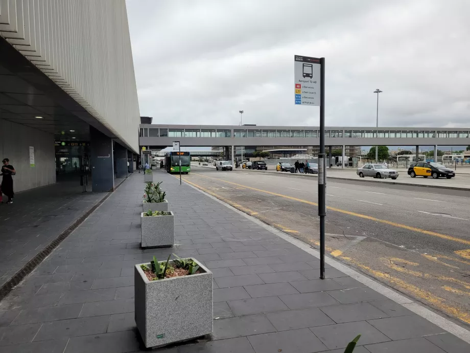 Fermata dell'autobus 46 di fronte al Terminal 2