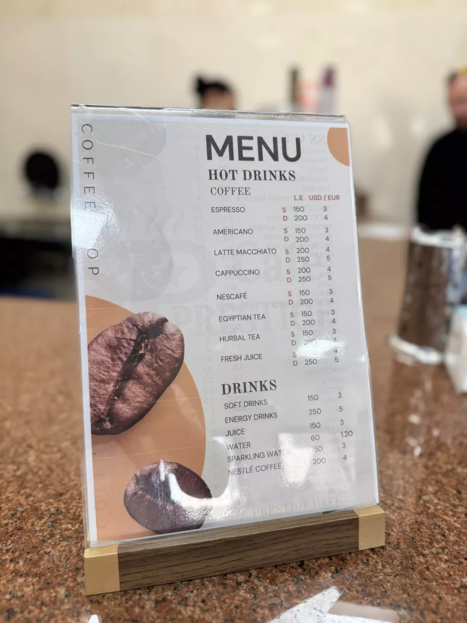 Prezzi di caffè e bevande