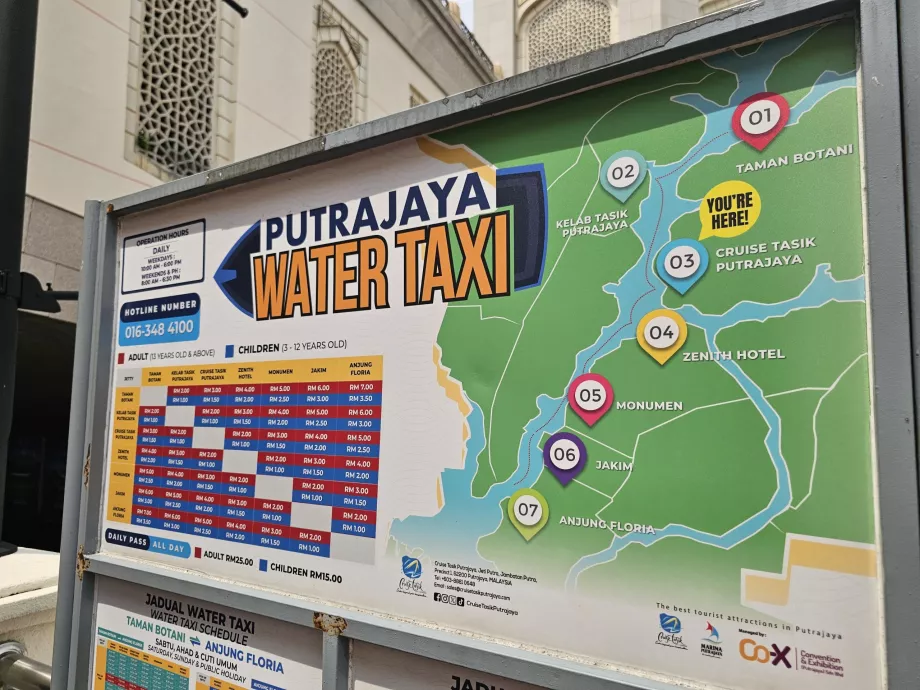 Mappa del taxi d'acqua