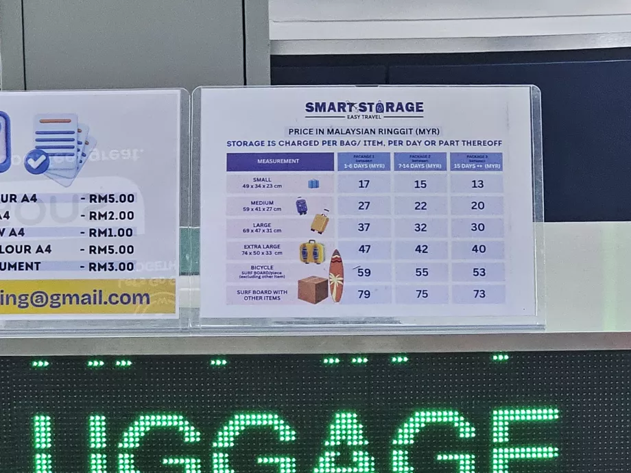 Prezzi del deposito bagagli