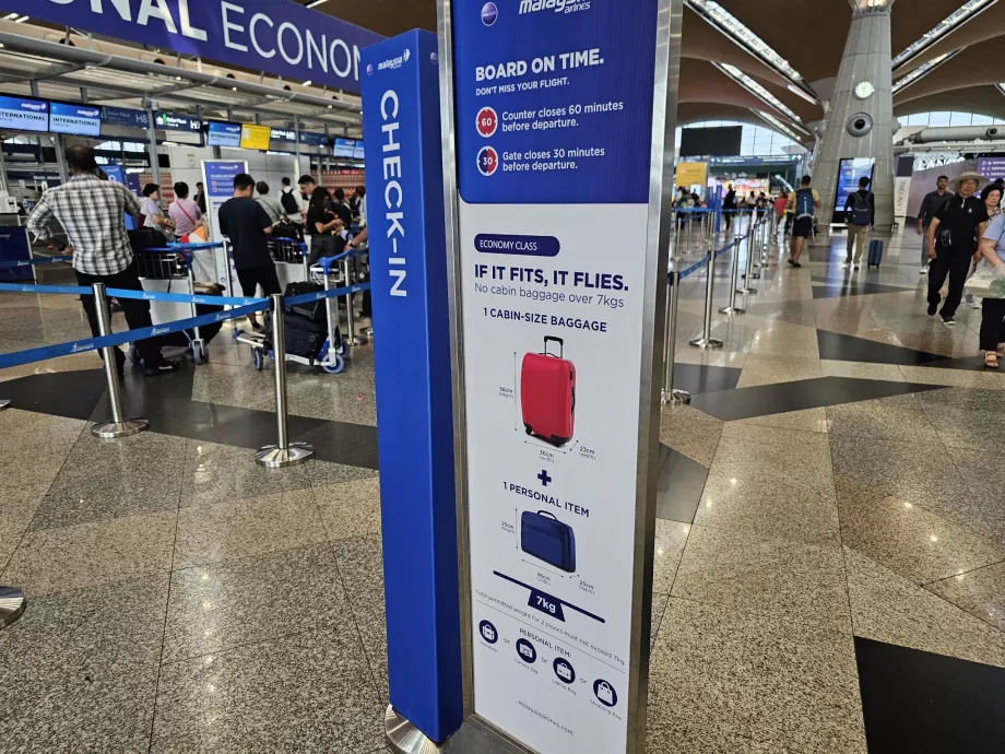 Bagaglio a mano, Malaysia Airlines