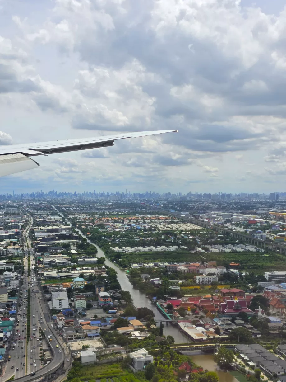 Poco prima dell'atterraggio all'aeroporto di BKK