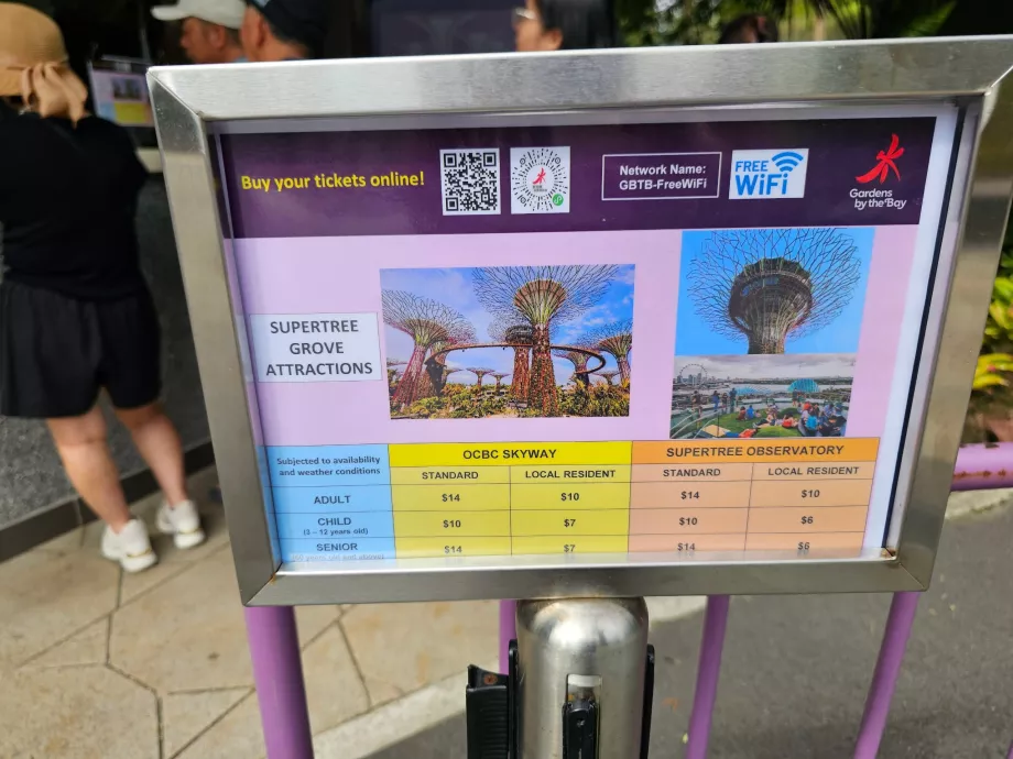 Gardens by the Bay, ingresso all'Osservatorio Supertree