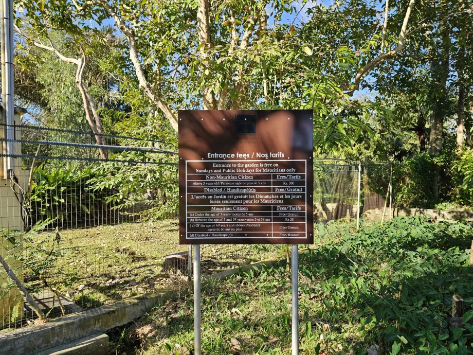 Listino prezzi dell'Orto Botanico