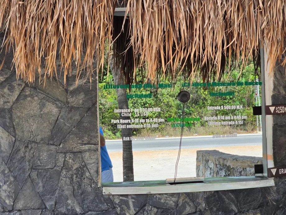 Biglietteria e listino prezzi del Gran Cenote