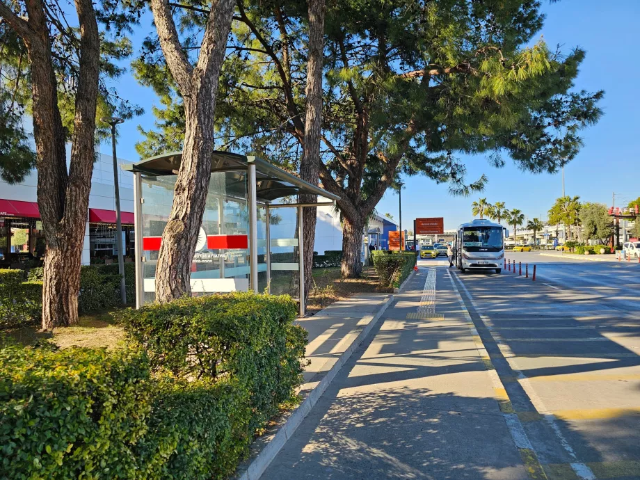 Fermata dell'autobus urbano di fronte al Terminal 1