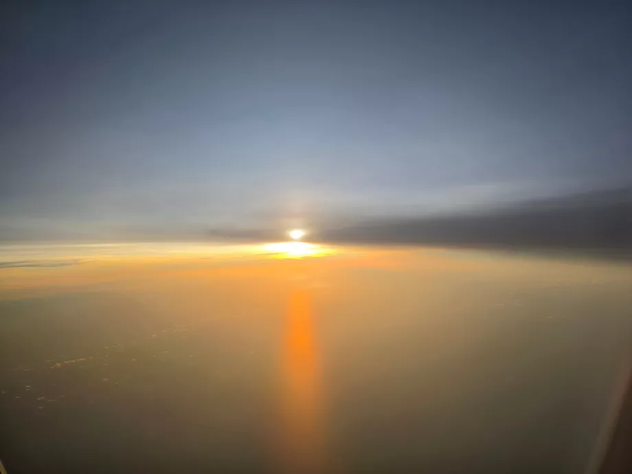 Tramonto prima dell'atterraggio in Messico