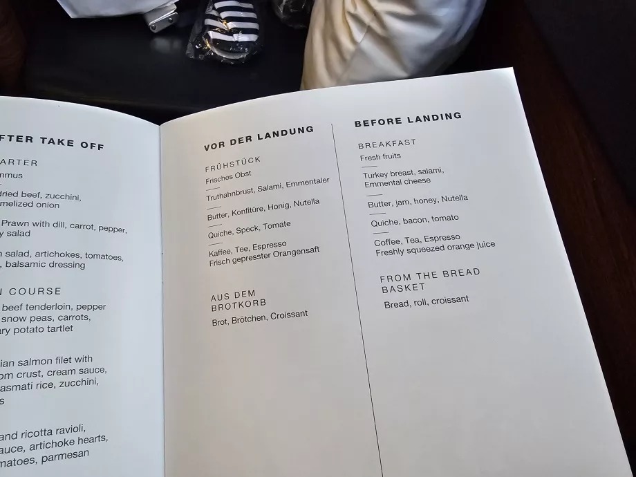 La colazione nel menu