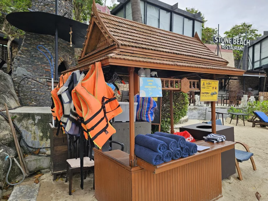 Noleggio di asciugamani sulla spiaggia dell'hotel