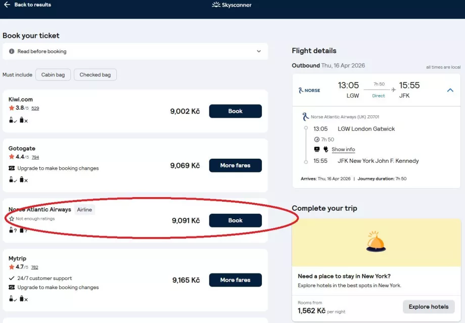 Scegliere il sito web di una compagnia aerea