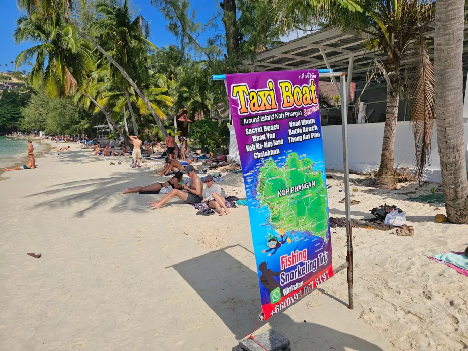 Spiaggia dell'Insalata, taxi boat