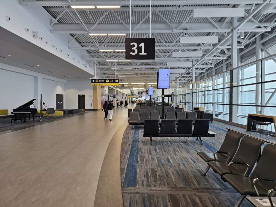 Area del gate di partenza, aeroporto di Quebec