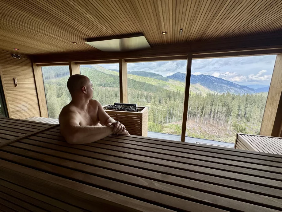David nella sauna