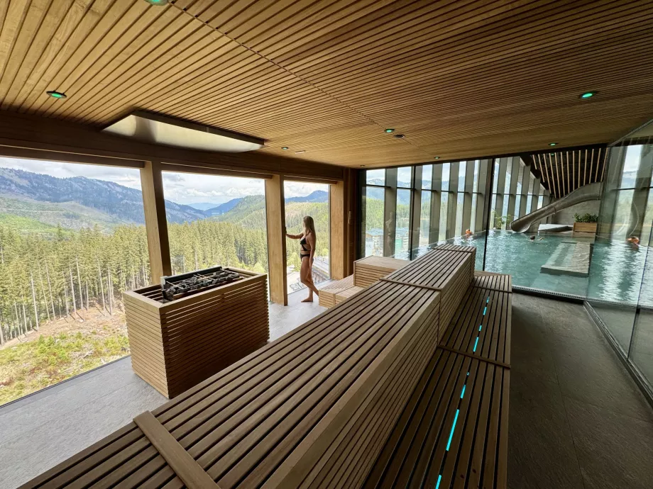 Sauna familiare nell'area della piscina