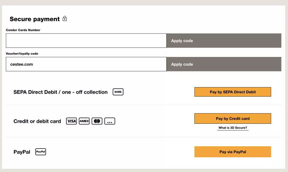Codice promozionale - Condor.com
