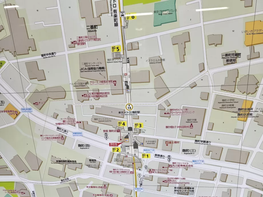 Mappa delle uscite dalla stazione della metropolitana