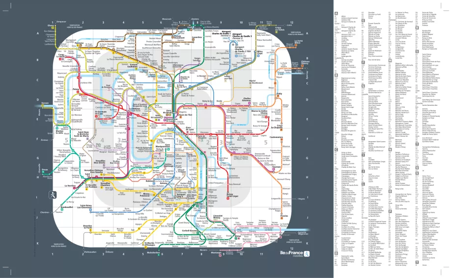 Mappa delle zone di Parigi e dintorni
