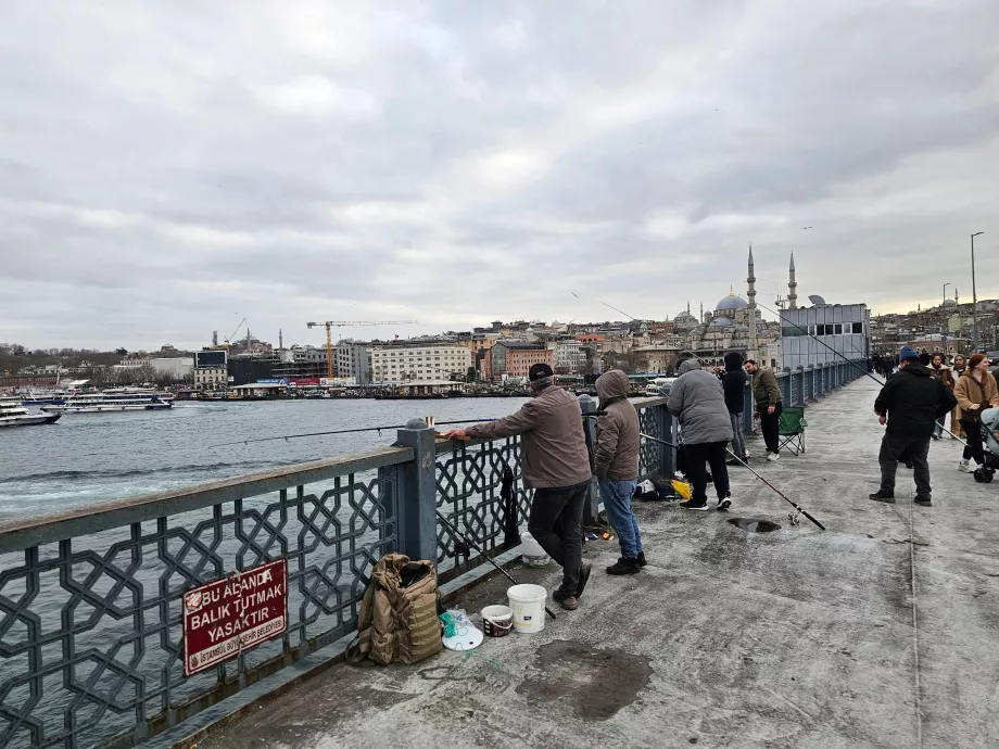 Pesca dal ponte di Galata