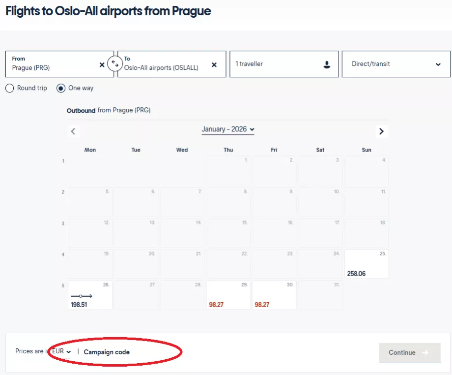 Campo per l'inserimento del codice promozionale