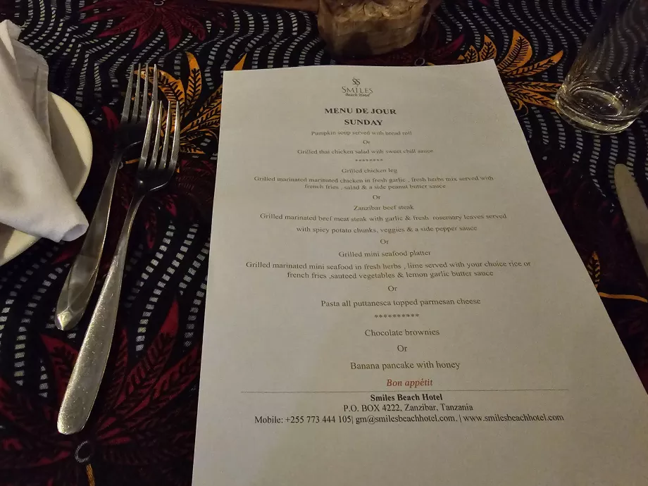 Menu serale