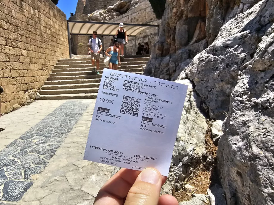 Biglietto per l'Acropoli di Lindos