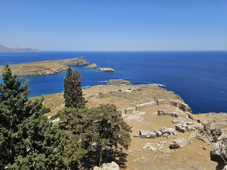 Vista sul mare dall'acropoli di Lindos