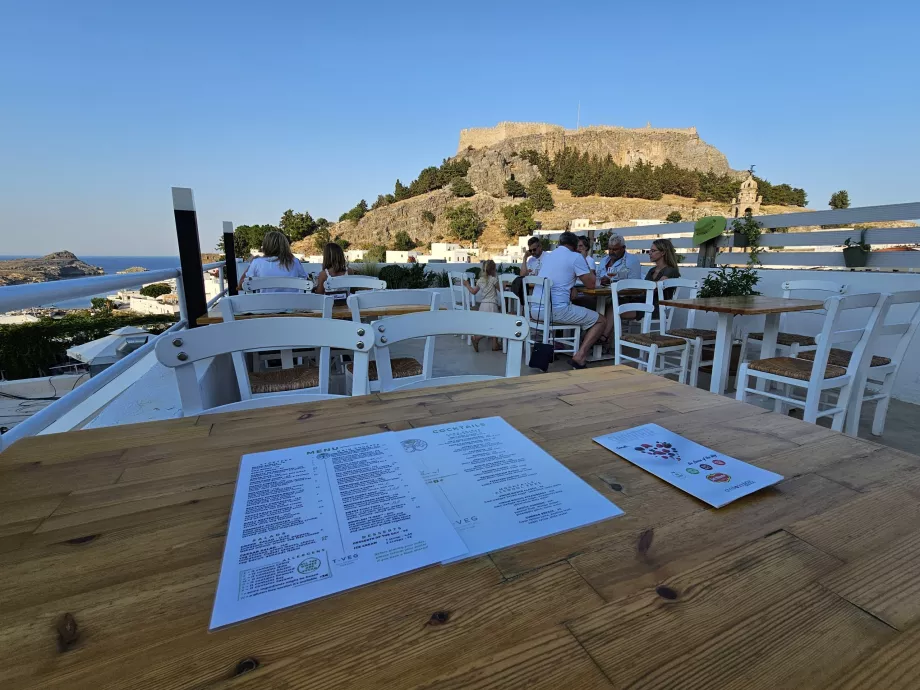 Ristorante sul tetto di Lindos