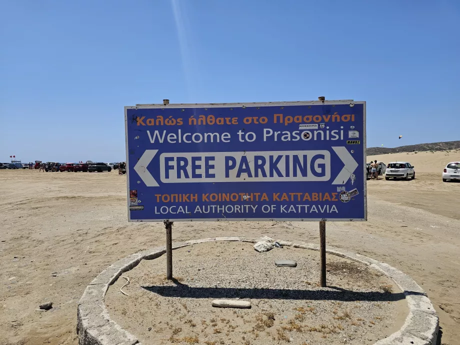Parcheggio gratuito - Prasonisi