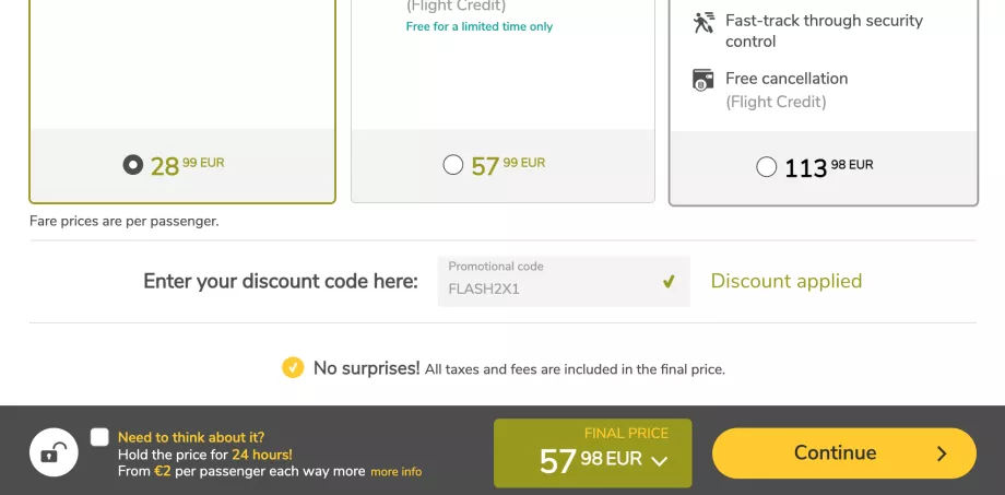 Codice promozionale Vueling