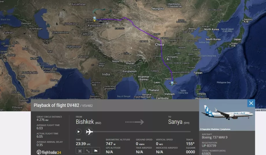 Volo Bishkek - Sanya