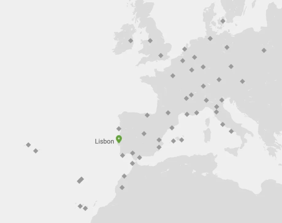 Mappa delle rotte di TAP Air Portugal