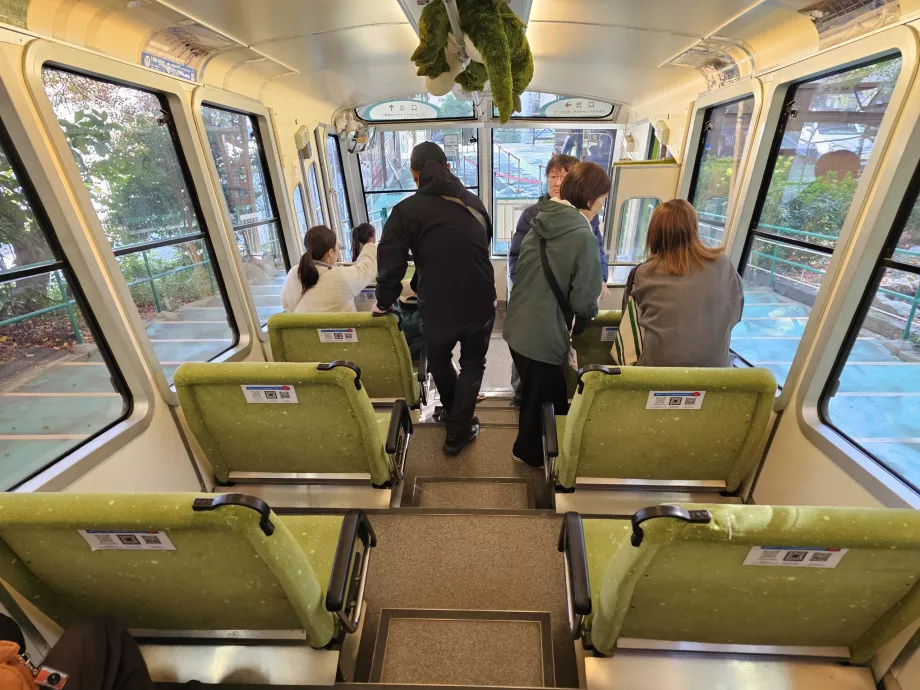 Interno della funivia Maya