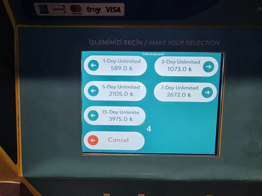 Opzioni di biglietto per più giorni