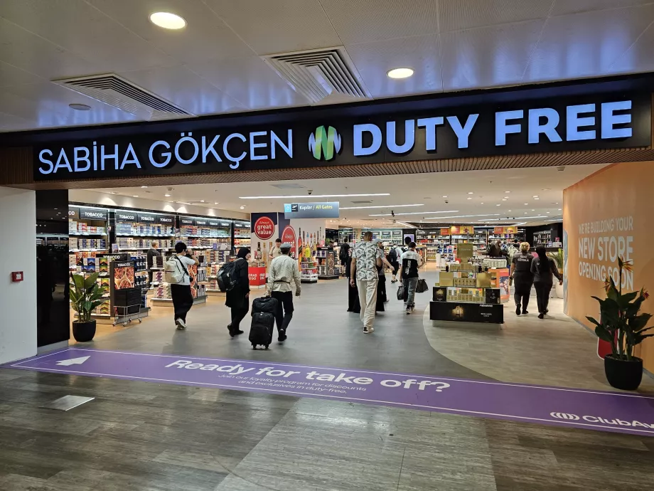 Negozio Duty Free, sezione transito