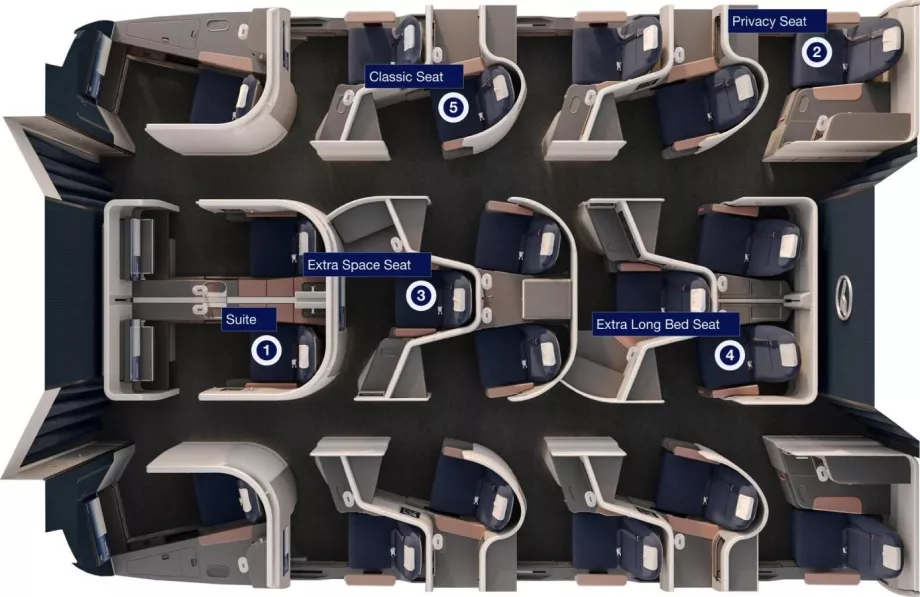 Disposizione e tipi di posti, mappa da lufthansa.com