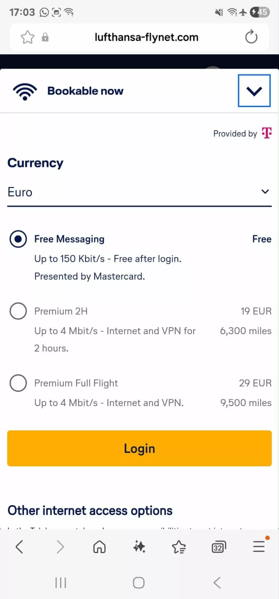 Offerta internet in volo