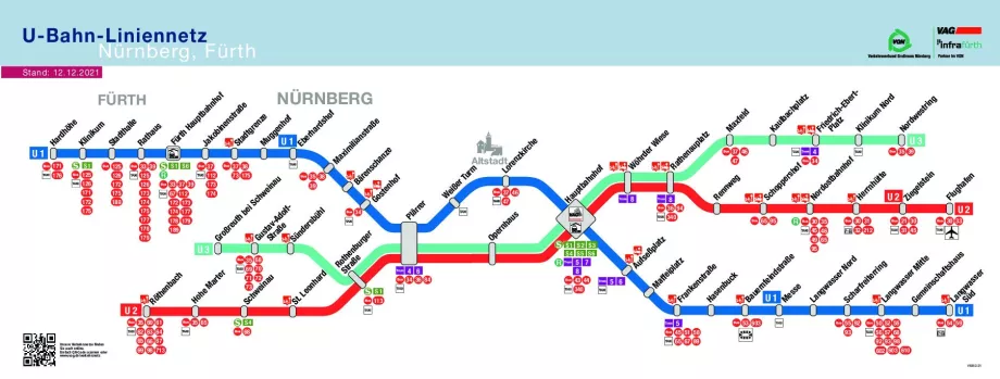Mappa della metropolitana Norimberga