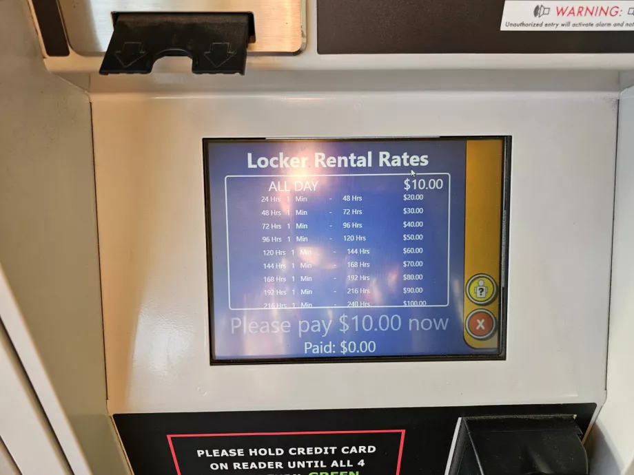 Prezzi del deposito bagagli